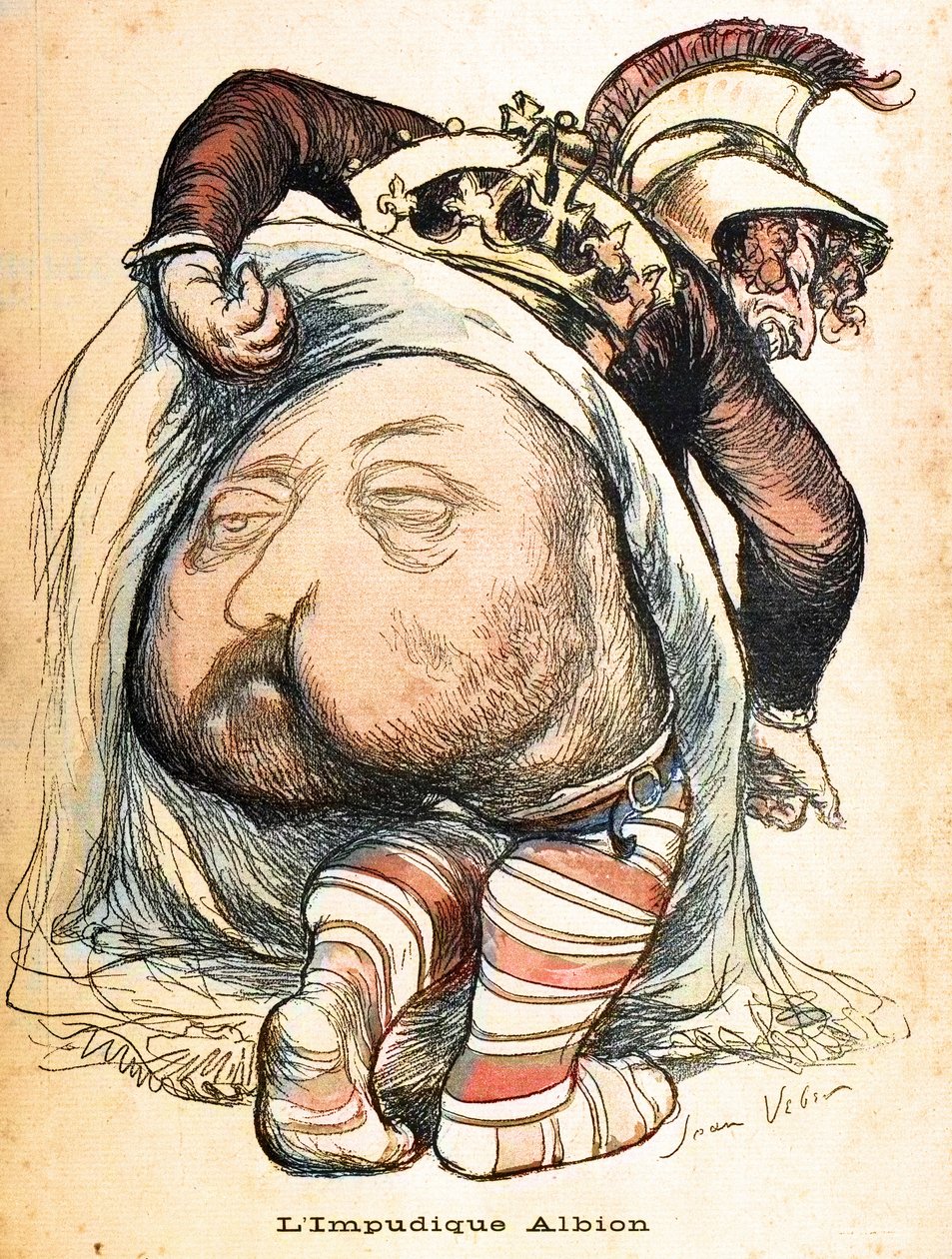 The Immorbid Albion - Edward VII”. Tegnefilm af Jean Veber om Boerkrigen - "Smørpladen"", nr. 28, september af Jean Veber