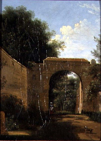 A Walled Garden (olie på lærred) af Jean Victor Bertin