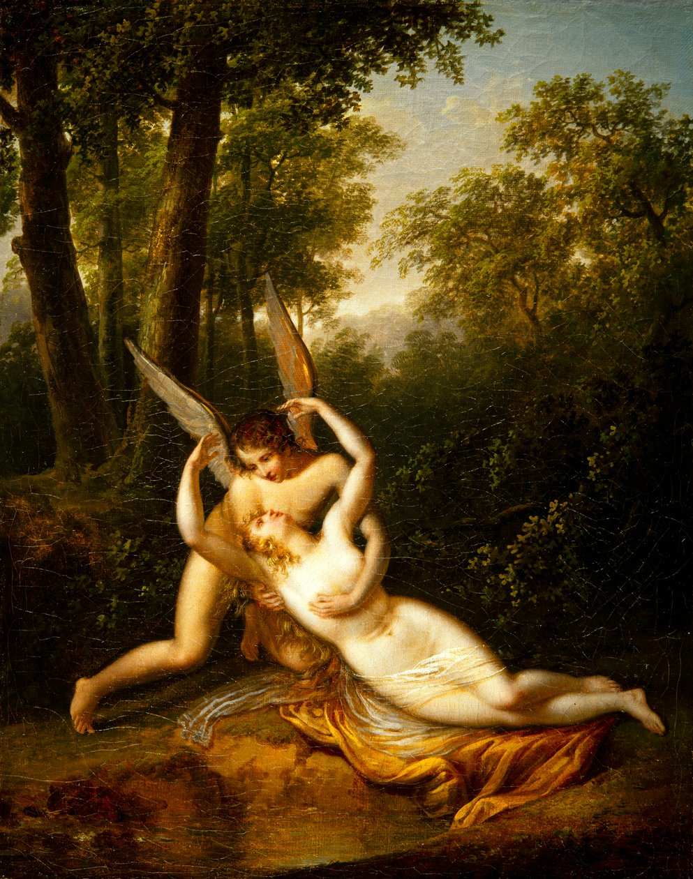 Amor  Psyke (olie på lærred) af Jean Victor Bertin