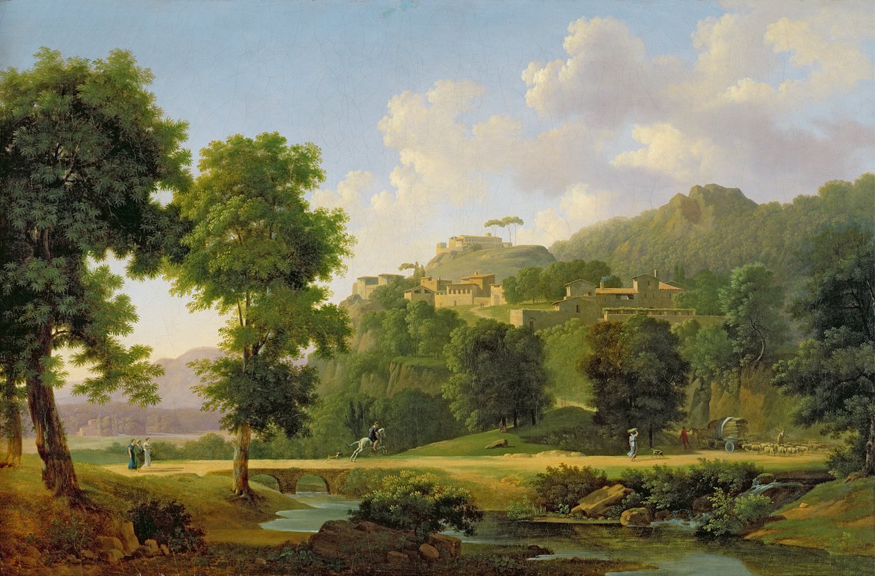 Landskab med en rytter, c.1808-10 af Jean Victor Bertin