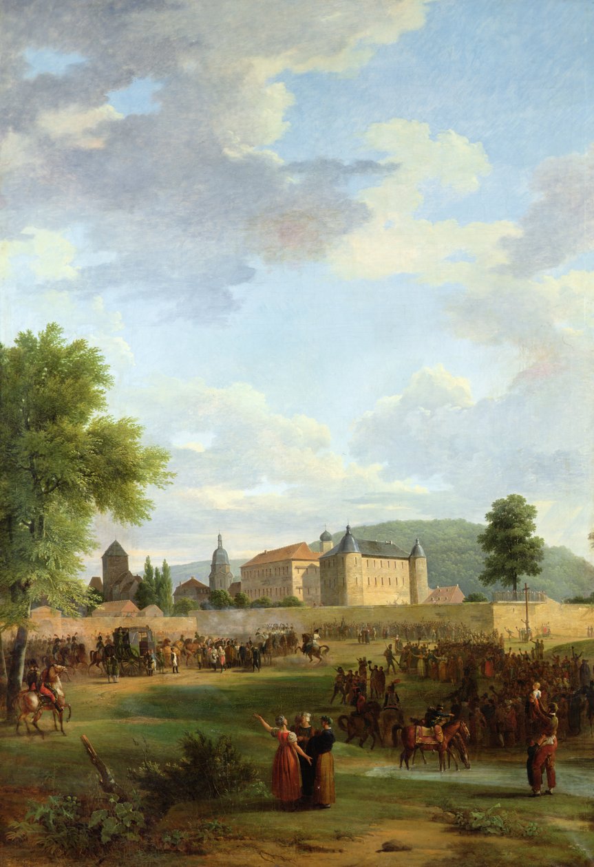 Napoleon modtaget i Ettlingen af Charles Frederick storhertug af Baden af Jean Victor Bertin