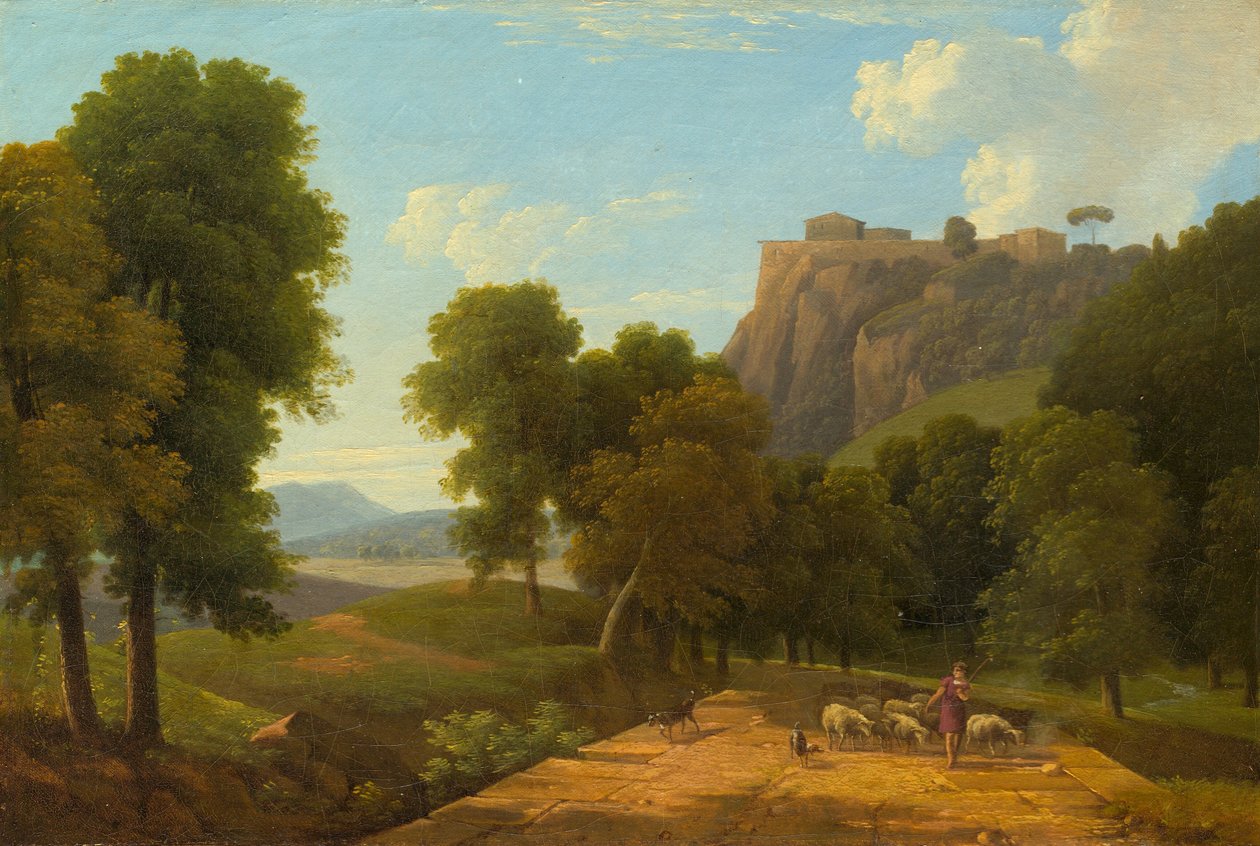 Hyrde med sin hjord, ca. 1820. af Jean Victor Bertin