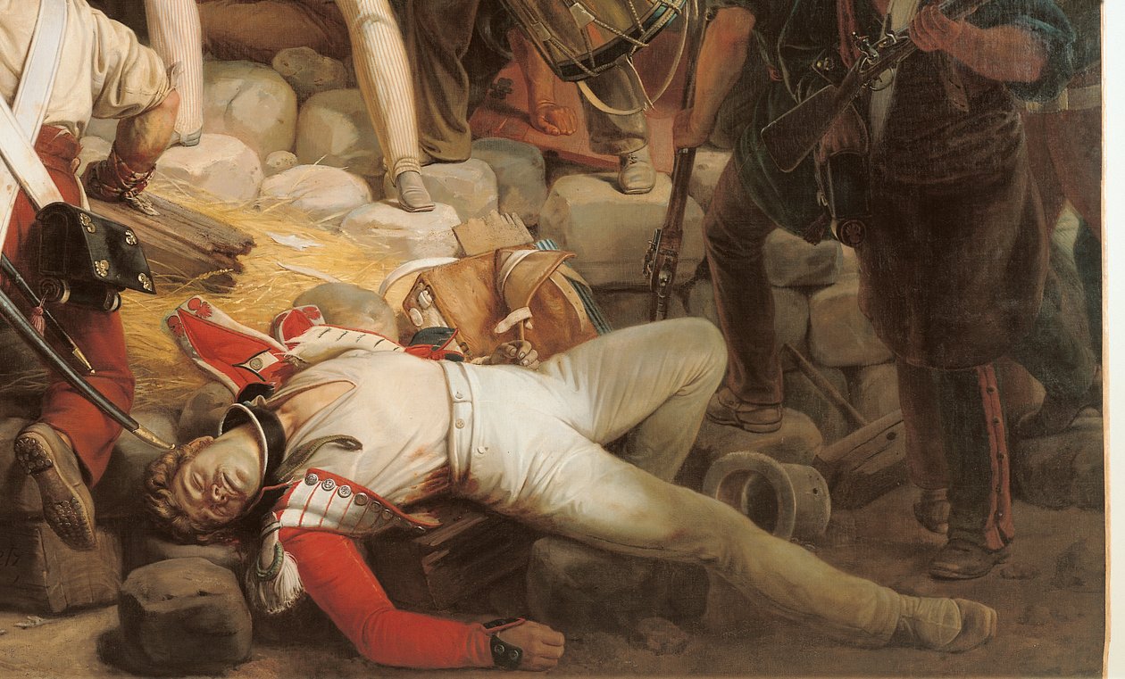 Kamp på Hotel de Ville, 28. juli 1830, 1833 (detalje af 39427) af Jean Victor Schnetz