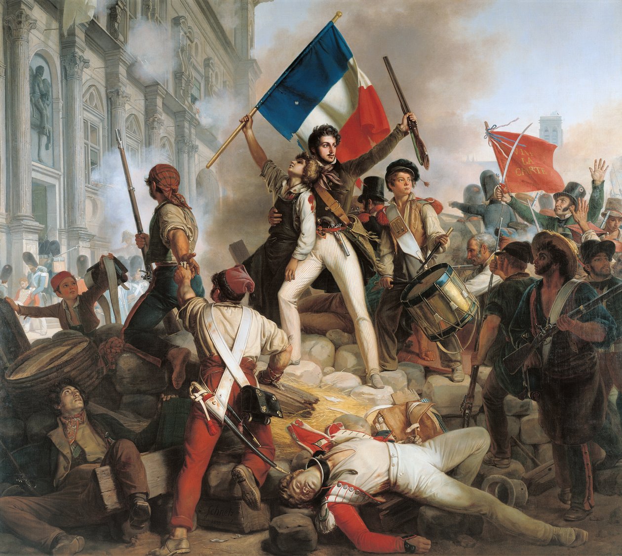 Kamp på Hotel de Ville, 28. juli 1830, 1833 af Jean Victor Schnetz