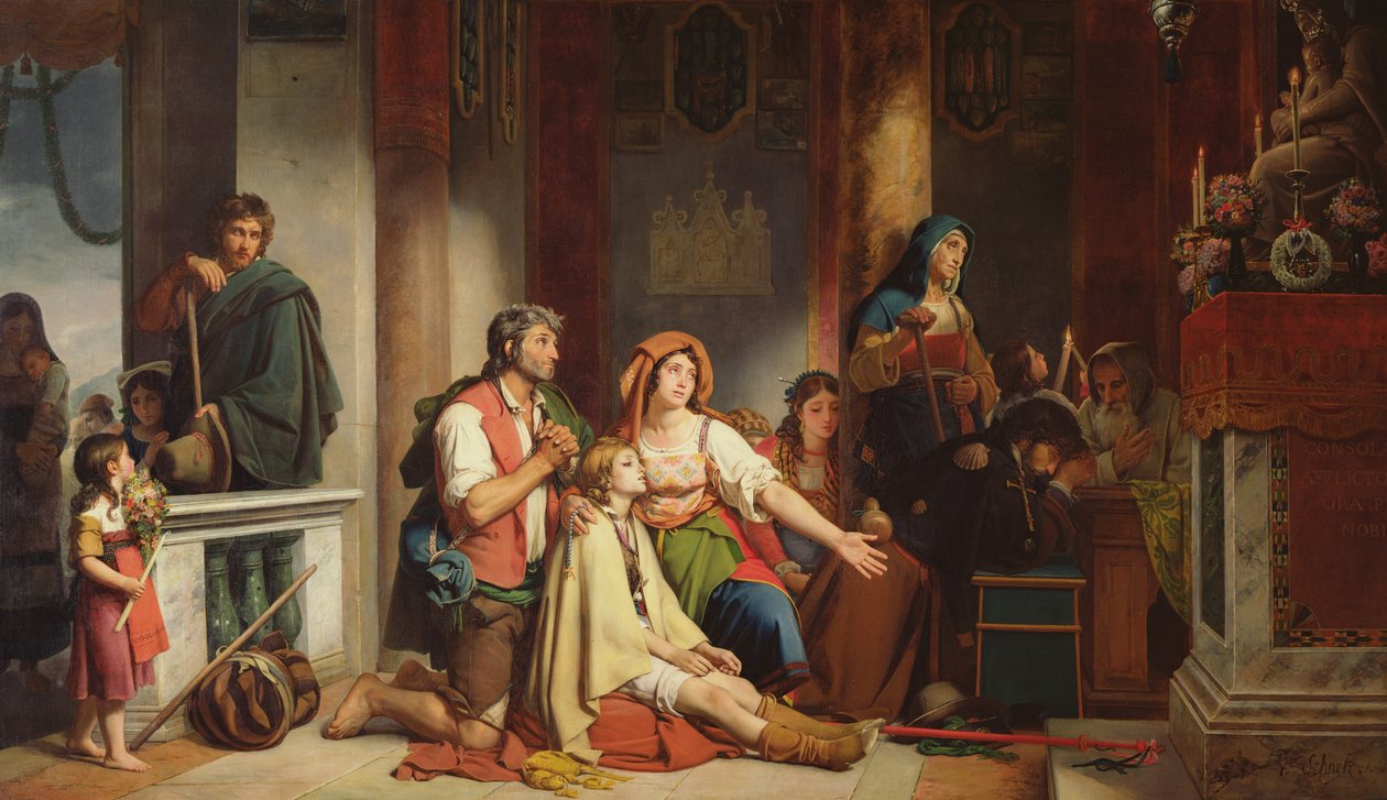 Bønnen til Madonnaen, 1831 af Jean Victor Schnetz