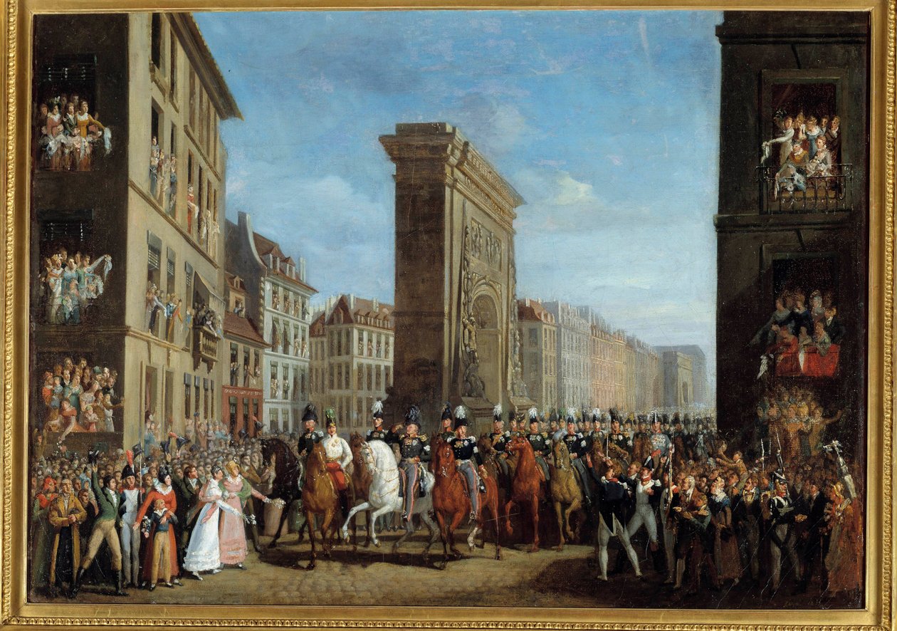 Campaign of France (Sixieme-koalitionen) "" Suveræne allieredes passage på Boulevard Saint Denis den 31/03/1814"" Maleri af Jean Zippel (1789-?) 1800-tallet søn. 0,17 x 2,22 m Paris, musee Carnavalet - Campaign of France (Sjette koalition) "" Passage af af Jean Zippel