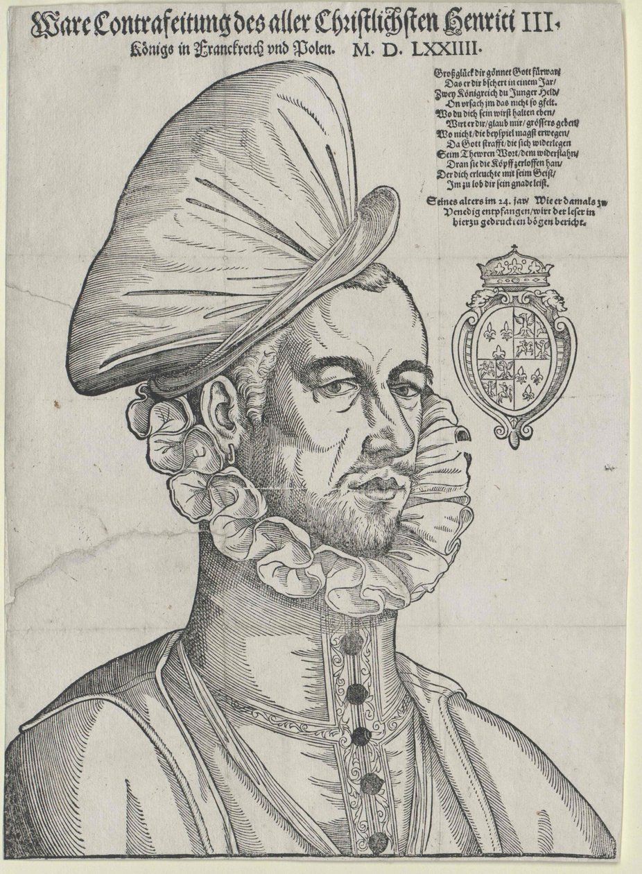 Kongen af Frankrig Henry III (print) af Jean de (after) Court