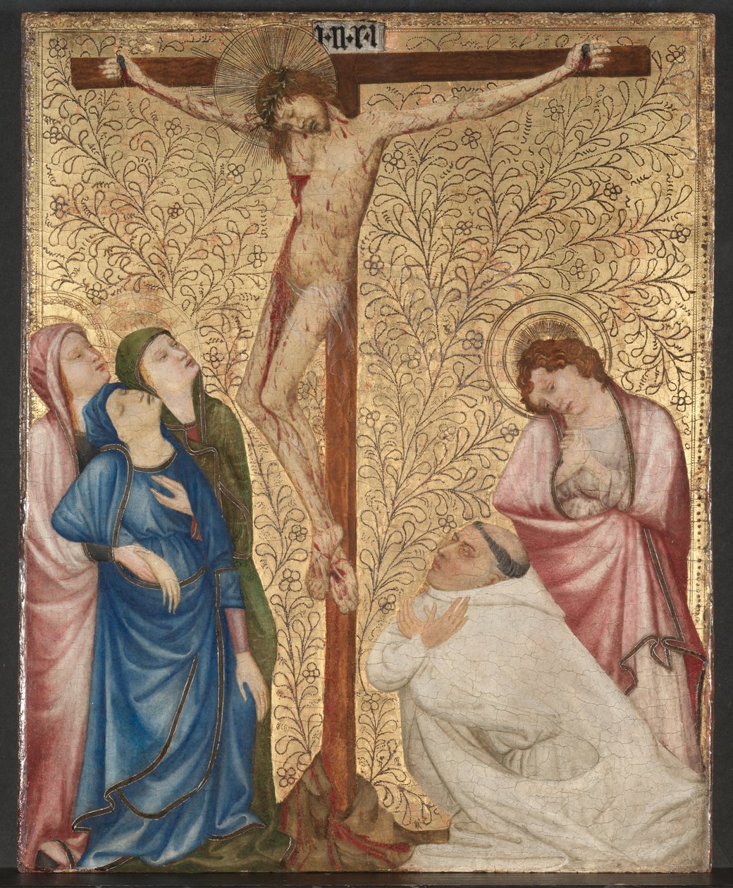 Golgata med en kartusianermunk, ca. 1389-95 (olie på egetræspanel) af Jean de Beaumetz