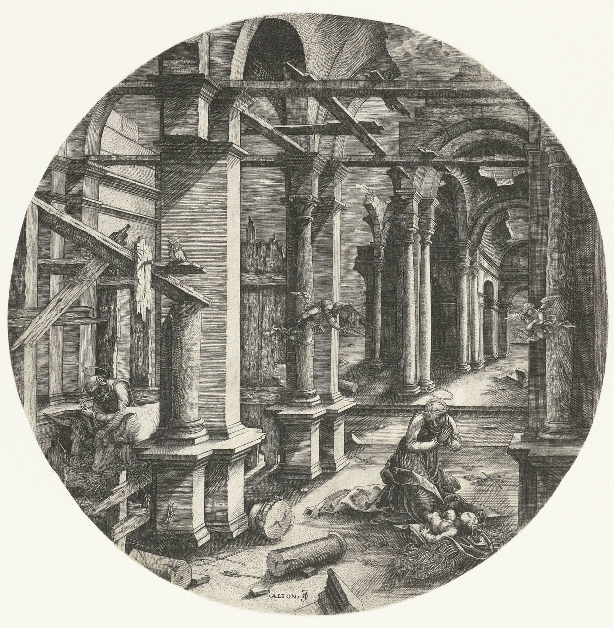 Den hellige familie i Betlehem af Jean de Gourmont (I)