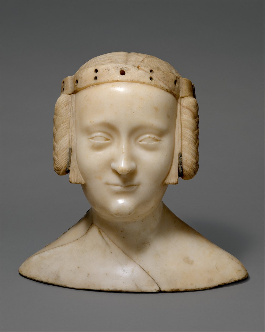 Tomb Effigy Buste of Marie de France, ca. 1381 (marmor med blyindlæg) af Jean de Liege