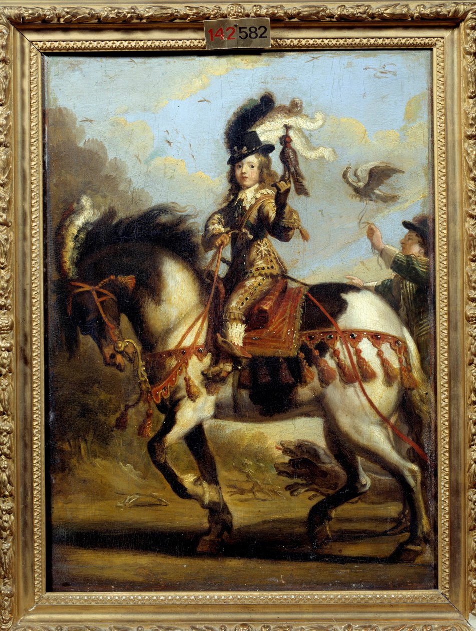 Rideportræt af den unge Ludvig XIV (1638 -1715) på vej på jagt. Maleri af Jean De Saint Igny (? 1647). Olie på lærred. Dimension: 0,41 X 0,30 m. Chantilly, Musee Conde af Jean de Saint Igny