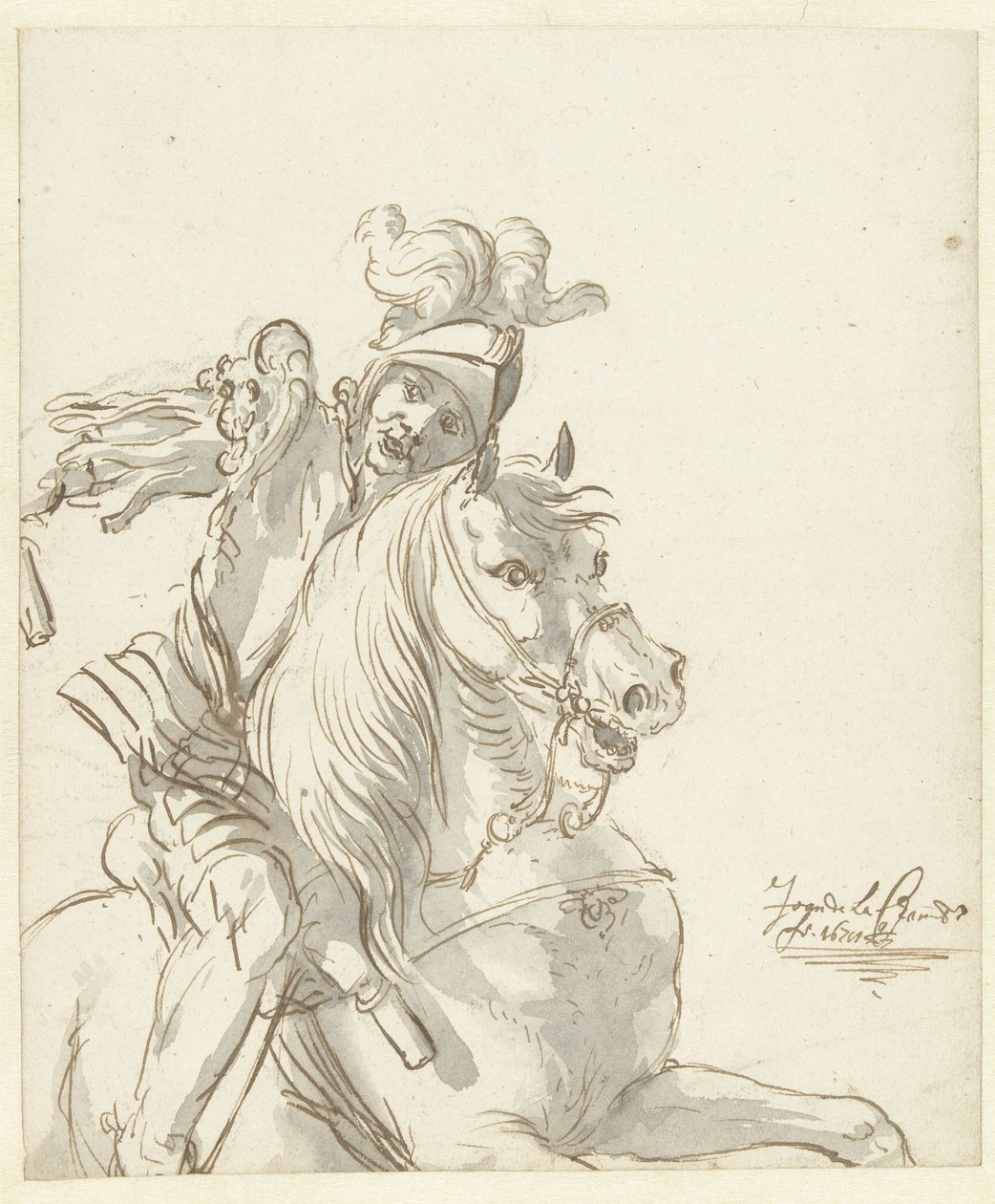 romersk soldat til hest af Jean de la Chambre