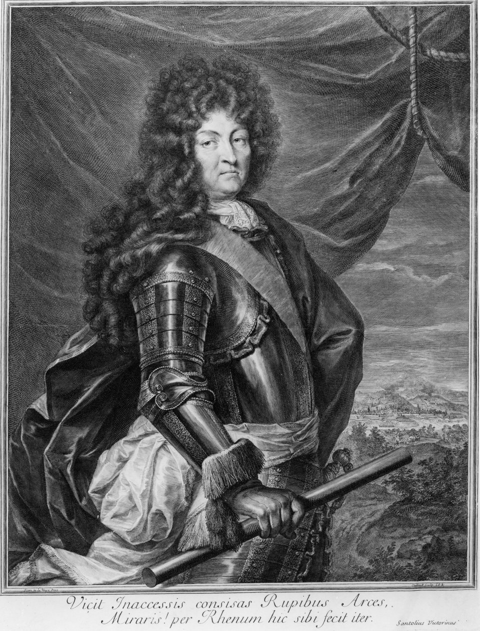 Portræt af Ludvig XIV (1638-1715), graveret af Gerard Edelinck (1640-1707) af Jean de la Haye