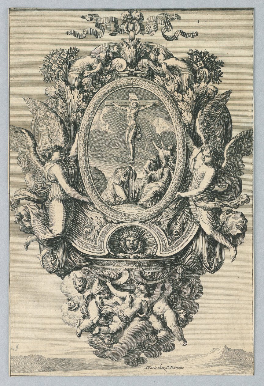 Design til Holy Water Tude, fra "Inventions Pour Faire des Plaques" af Jean le Pautre