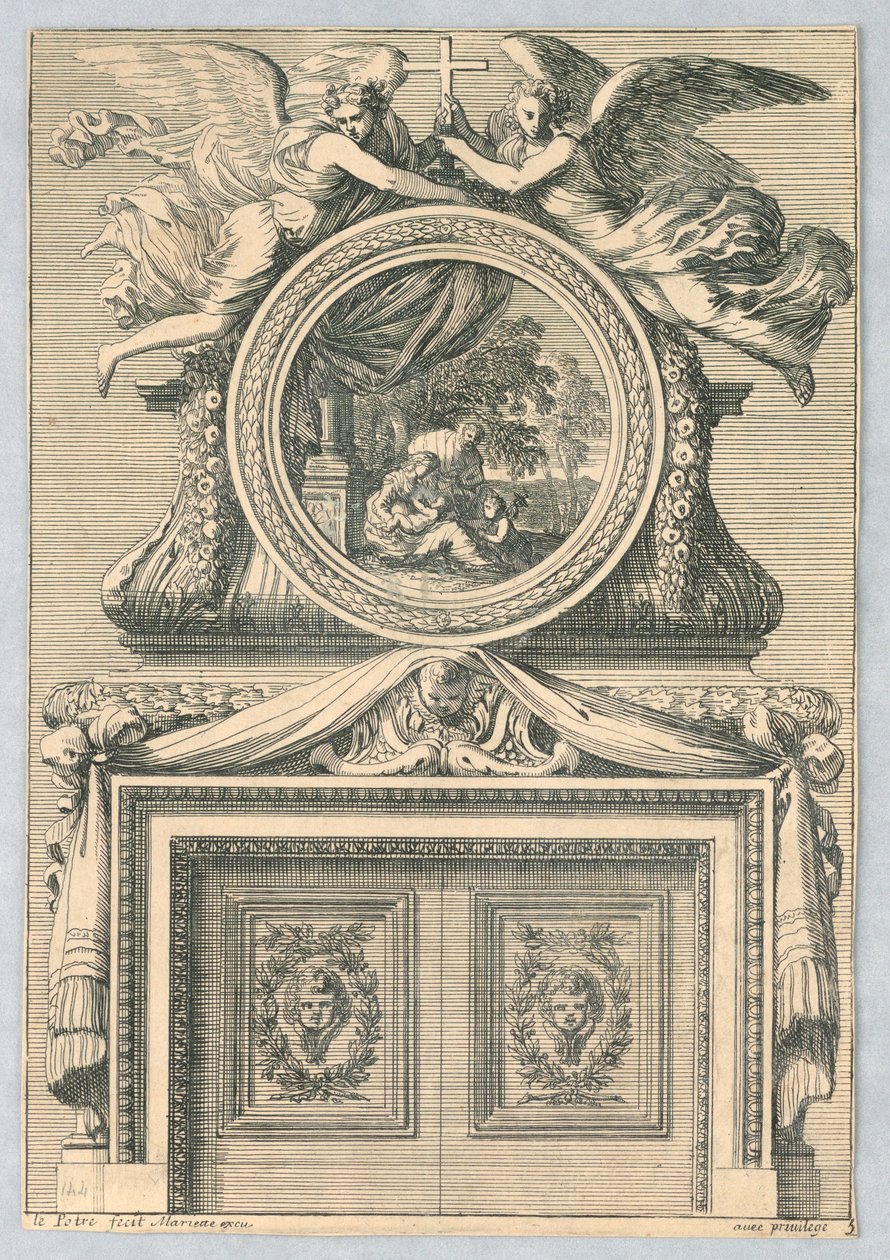 Design til Mantlepiece, fra "Cheminées a la Modern" af Jean le Pautre