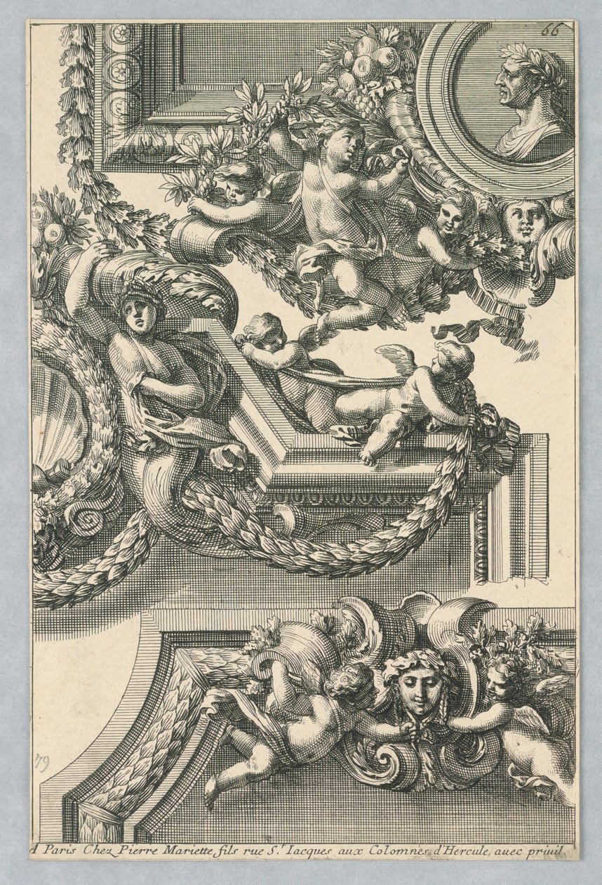 Design til malede rammer, fra "Bordures de Tableau" af Jean le Pautre