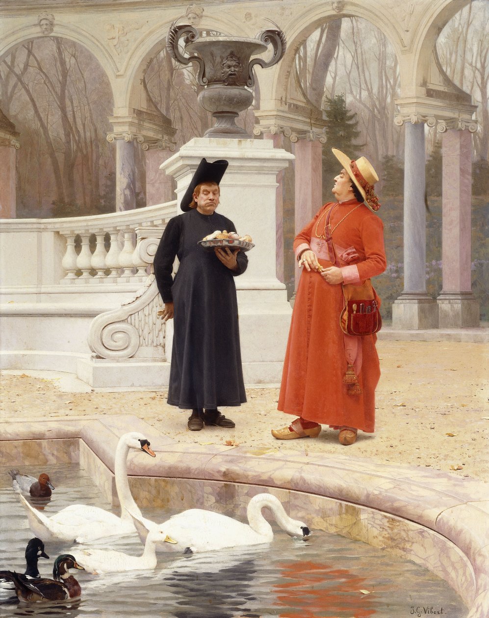 En tallerken med kager, af Jean or Jehan Georges Vibert