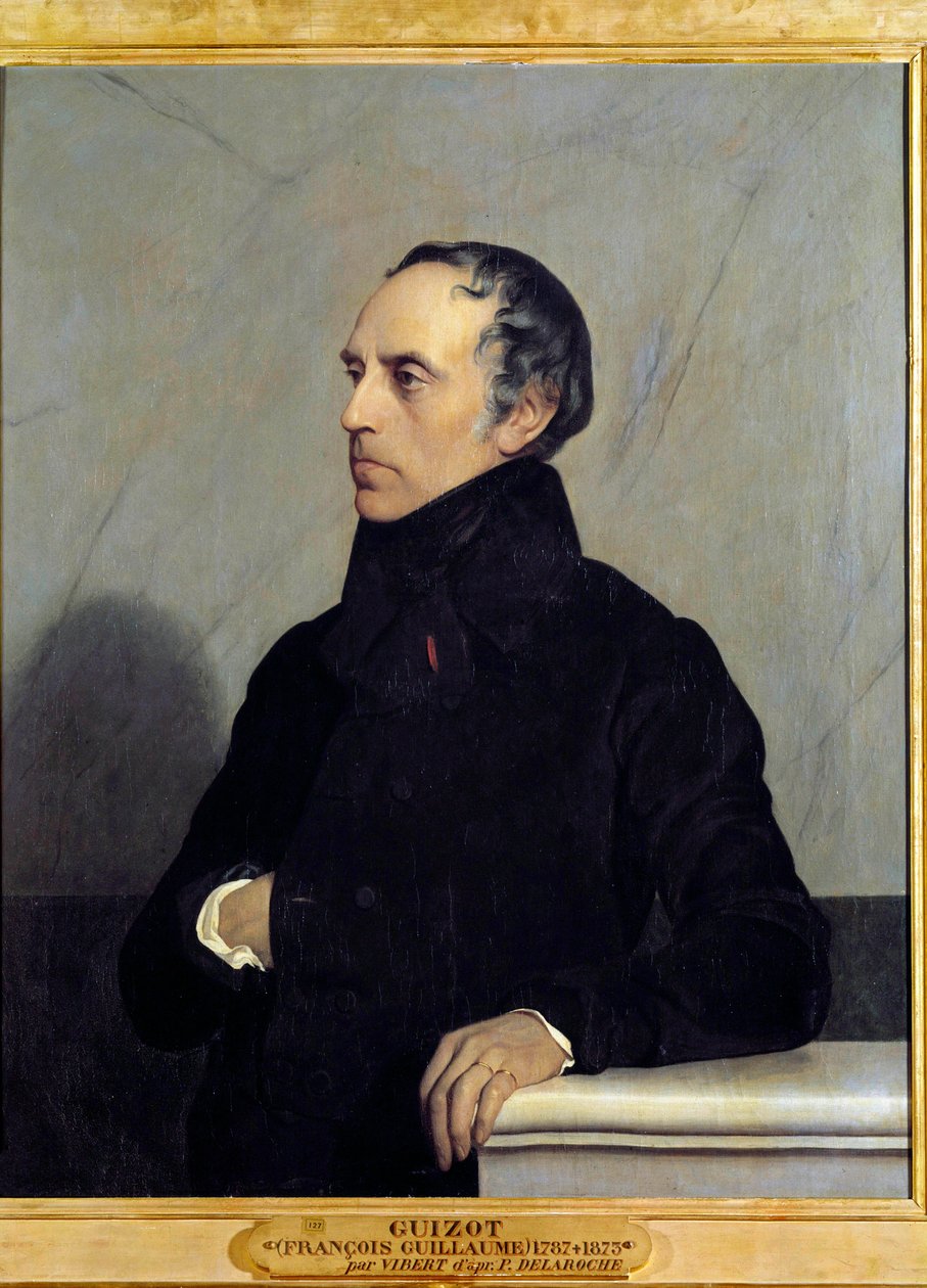 Portræt af Francois Pierre Guillaume Guizot (1787-1874) Minister og historiker Maleri af Jehan Vibert (1840-1902), olie på lærred af Jean or Jehan Georges Vibert