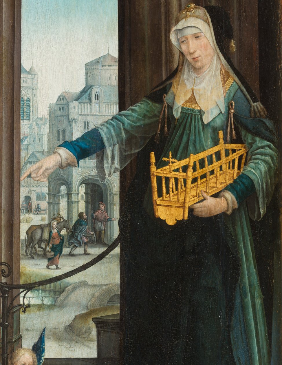 Samos sibylle. Triptykon om tilbedelsen af Jesusbarnet af Jean the Elder (attr. to) Bellegambe