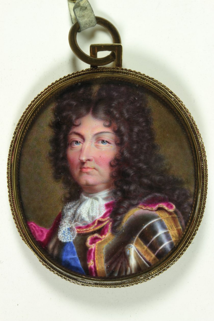 Ludvig XIV, konge af Frankrig (akvarel på vellum) af Jean the Elder (attr.to) Petitot