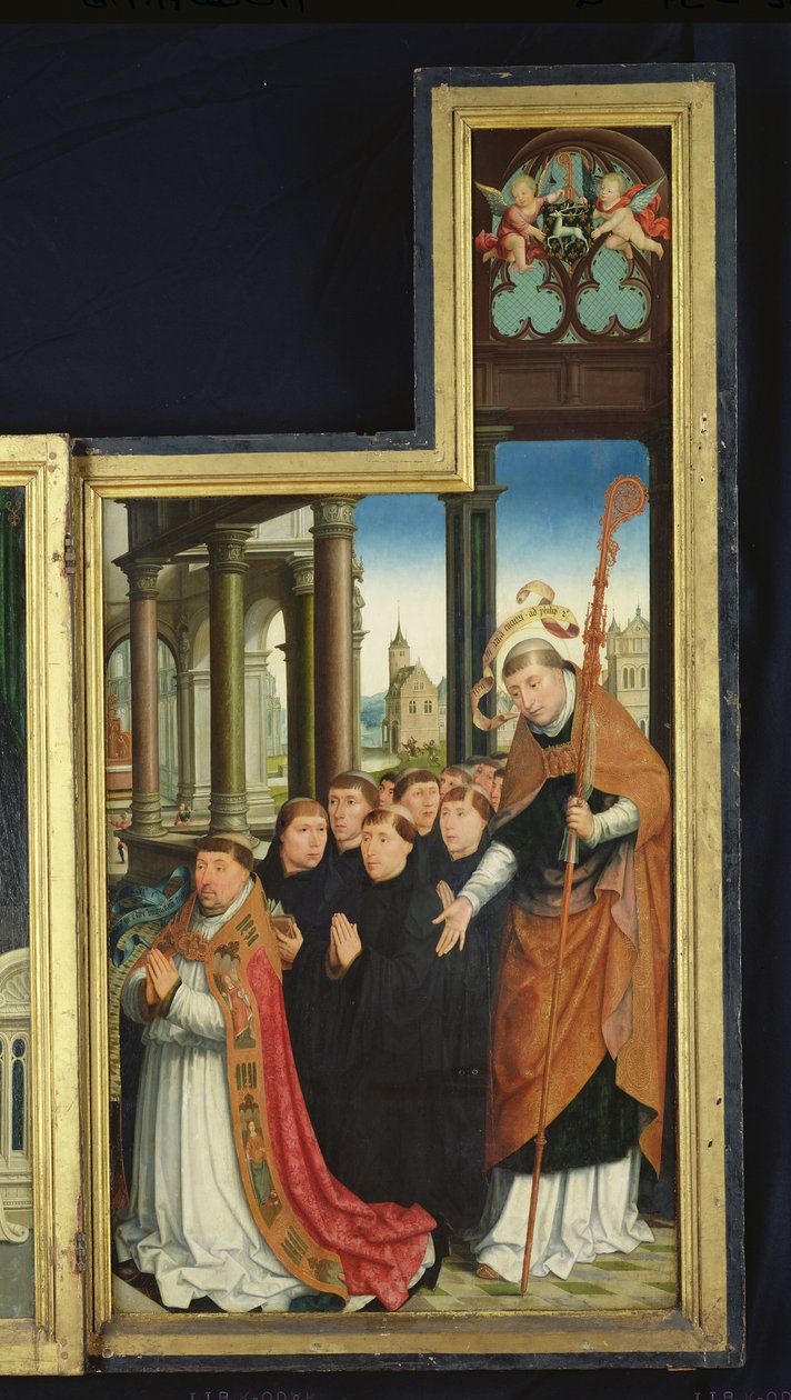 Polyptykon om forherligelsen af den hellige treenighed, panel forestillende munke, 1509-15 af Jean the Elder Bellegambe