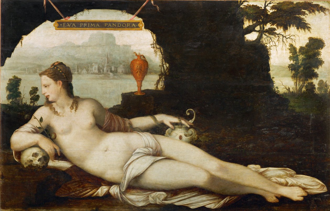Eva Prima Pandora, ca. 1550 (maleri på træ) af Jean the Elder Cousin