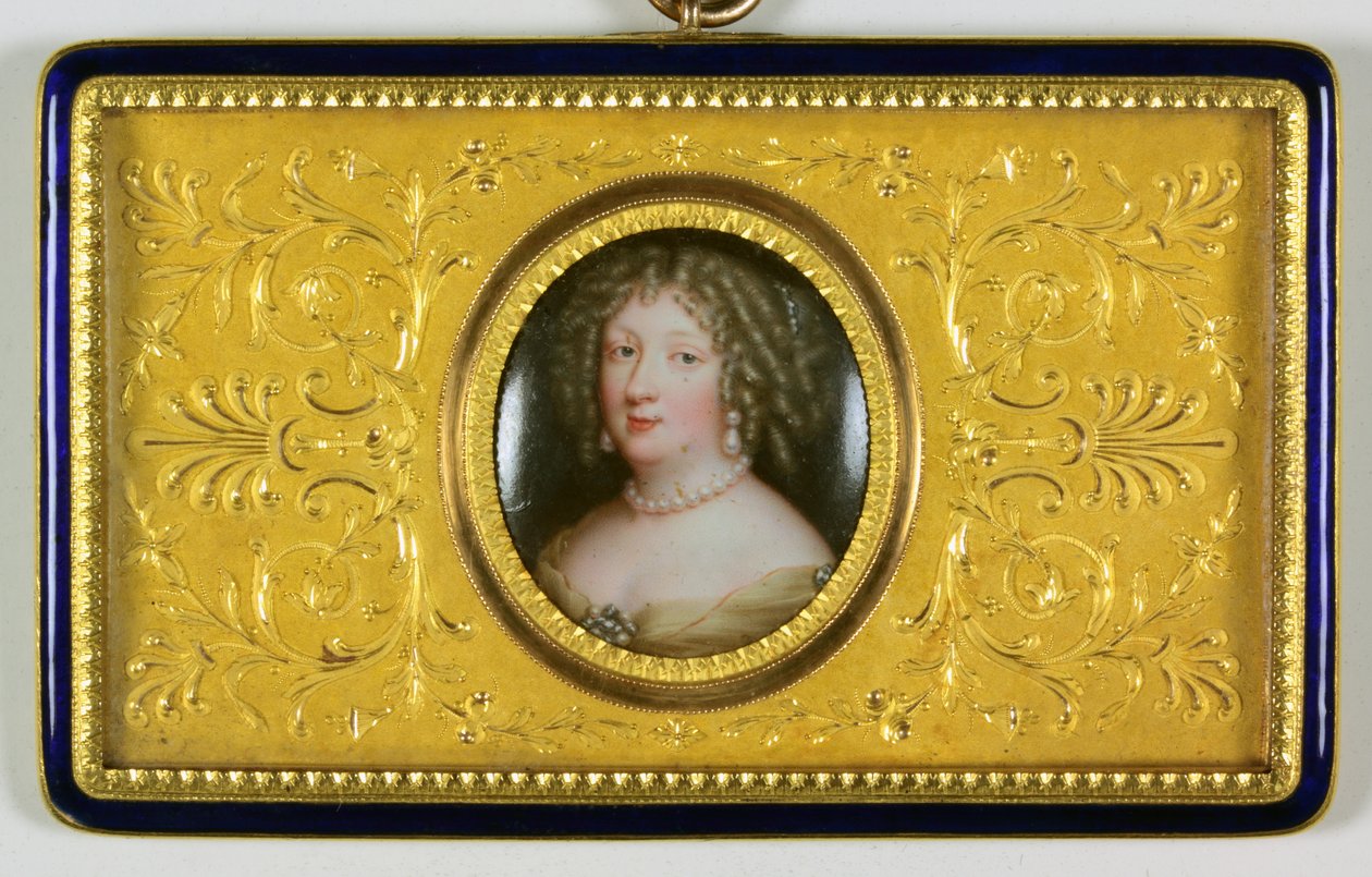 En dame ved navn Madame De Montespan (emalje) af Jean the Elder Petitot