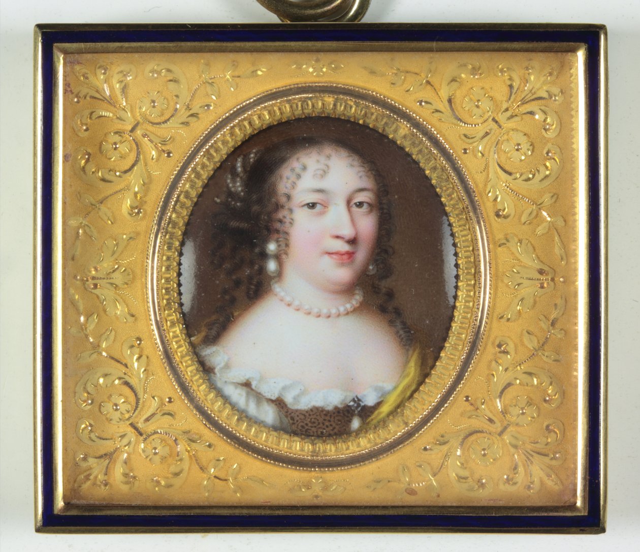 En dame ved navn Madame de Louvois (emalje) af Jean the Elder Petitot