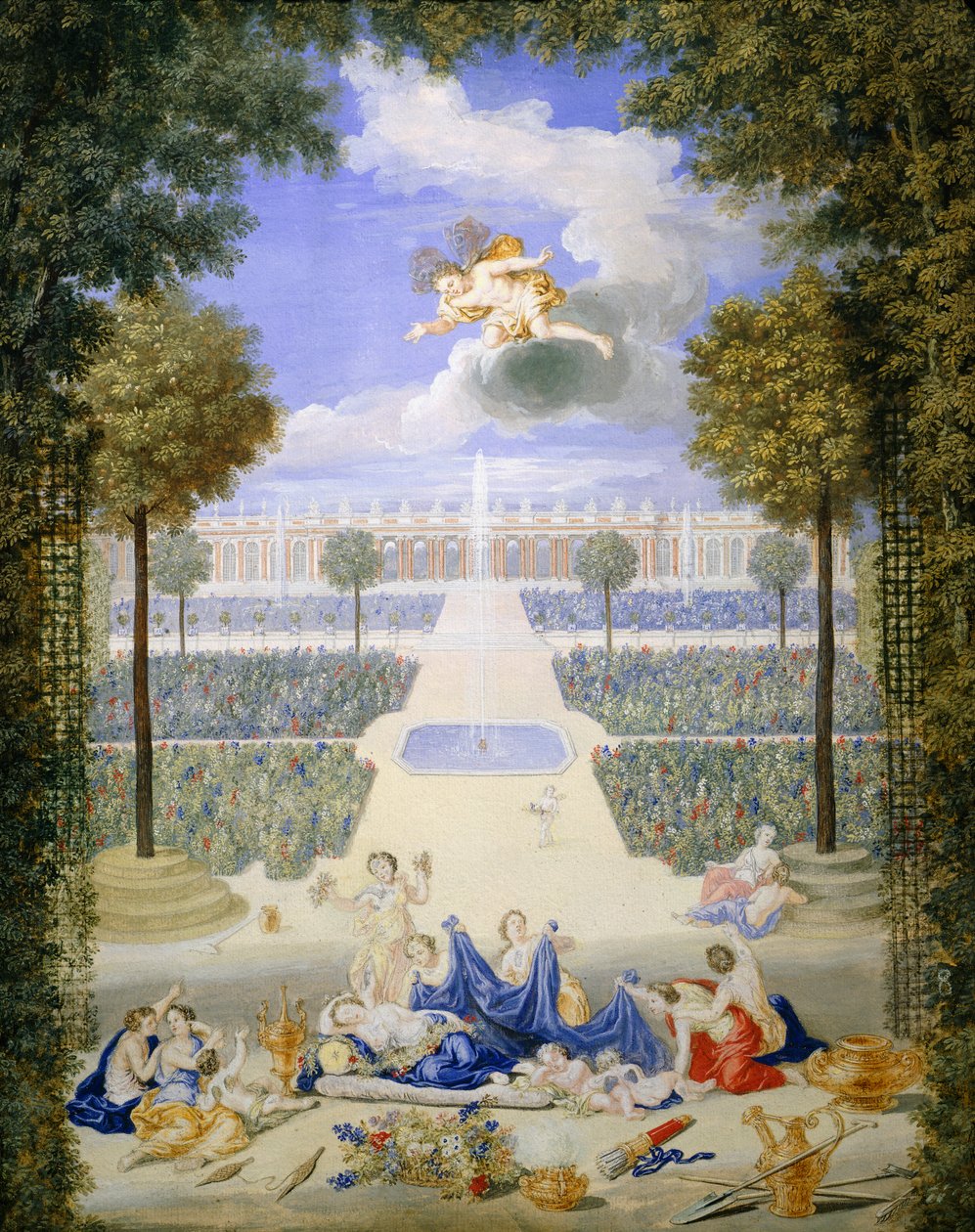 Frankrig, Versailles, parterre af Grand Trianon, af Jean Cotelle af Jean the Younger Cotelle