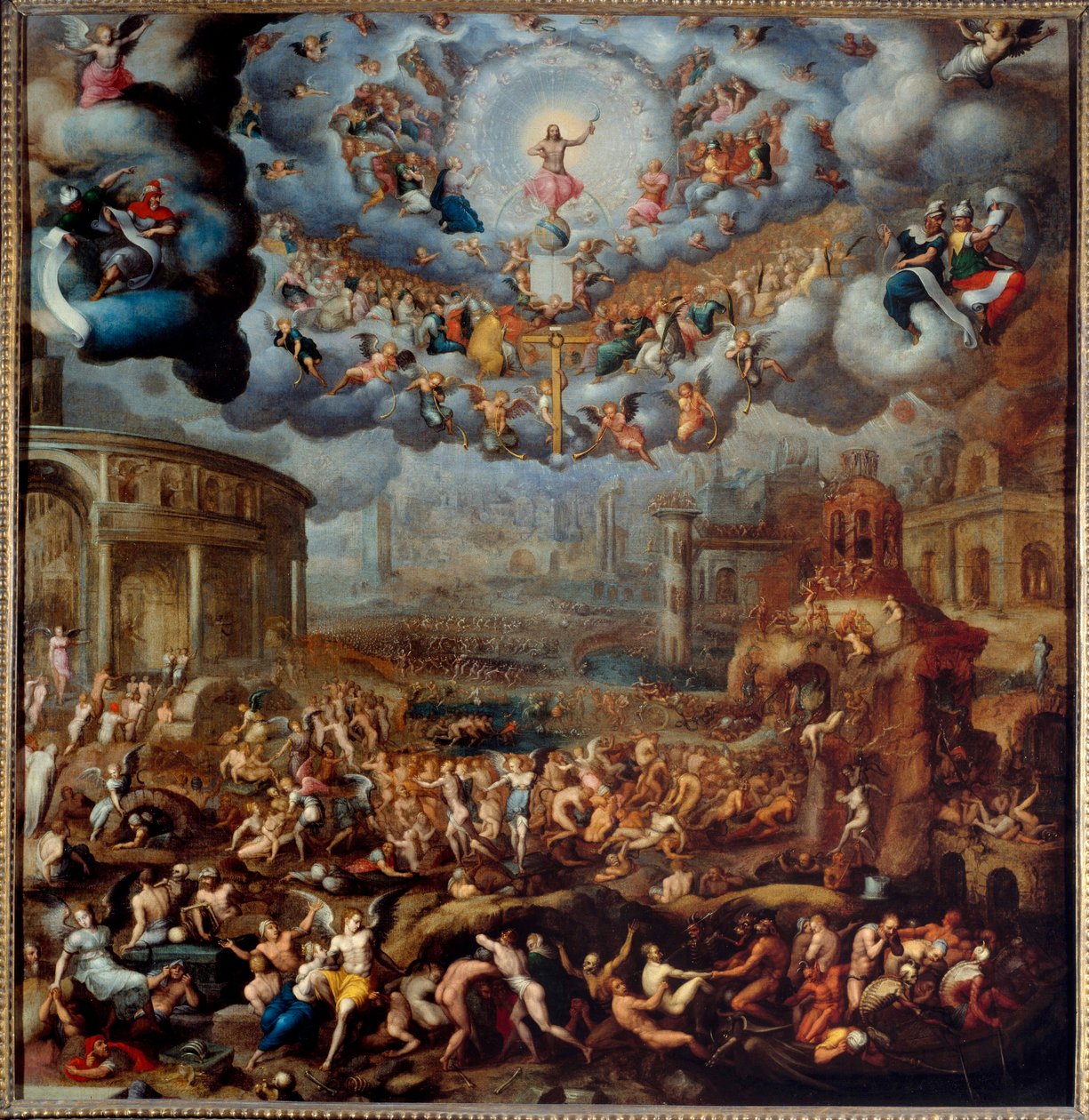 Den sidste dom-maleri af Jean Cousin the Son (1522-1594) 1500-tallet søn. 1,45x1,42 m af Jean the Younger Cousin