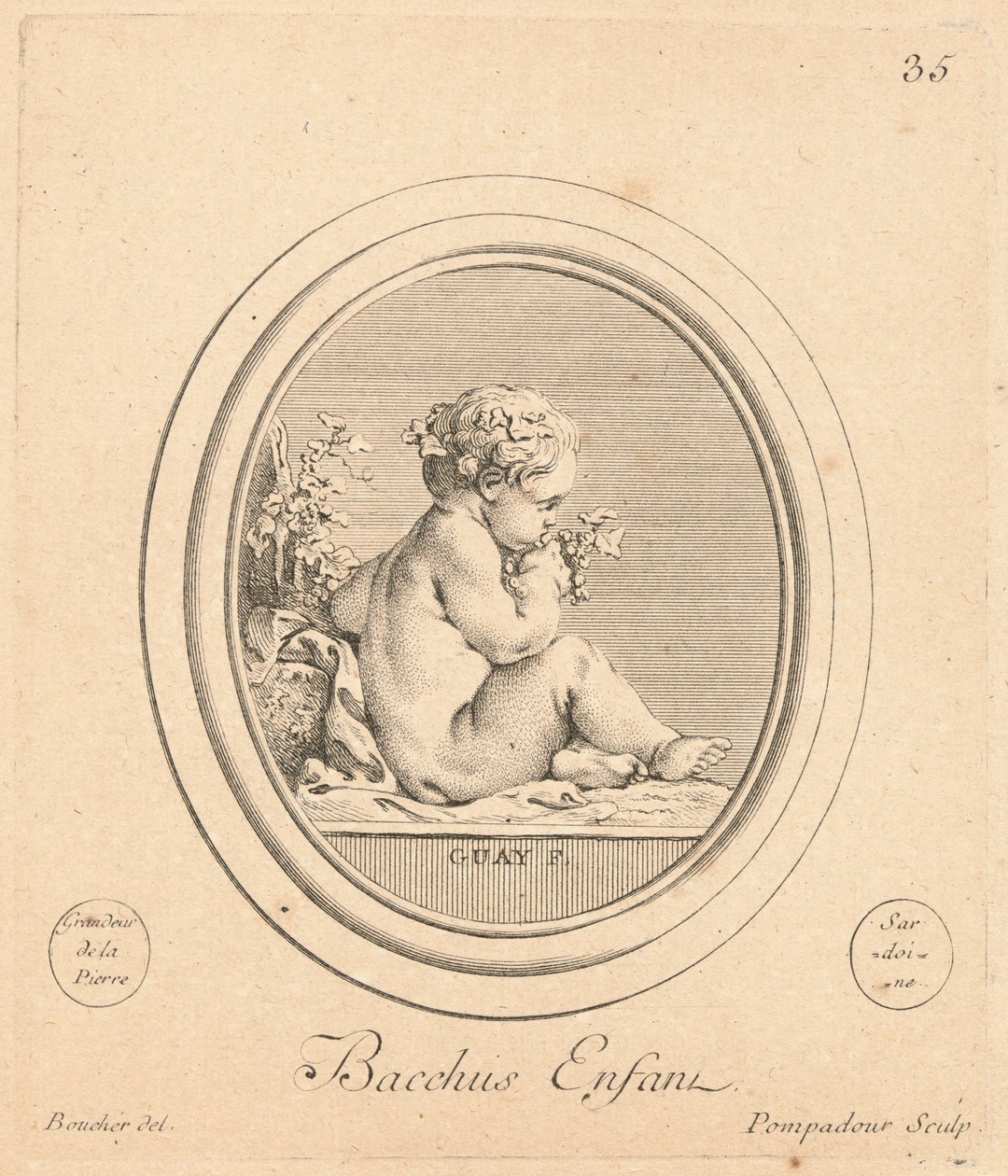Bacchus enfant af Jeanne Antoinette Poisson, marquise de Pompadour after François Boucher after Jacques Guay