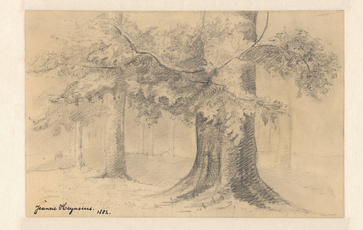Landskab med træer af Jeanne Marie Heynsius (signed by artist)