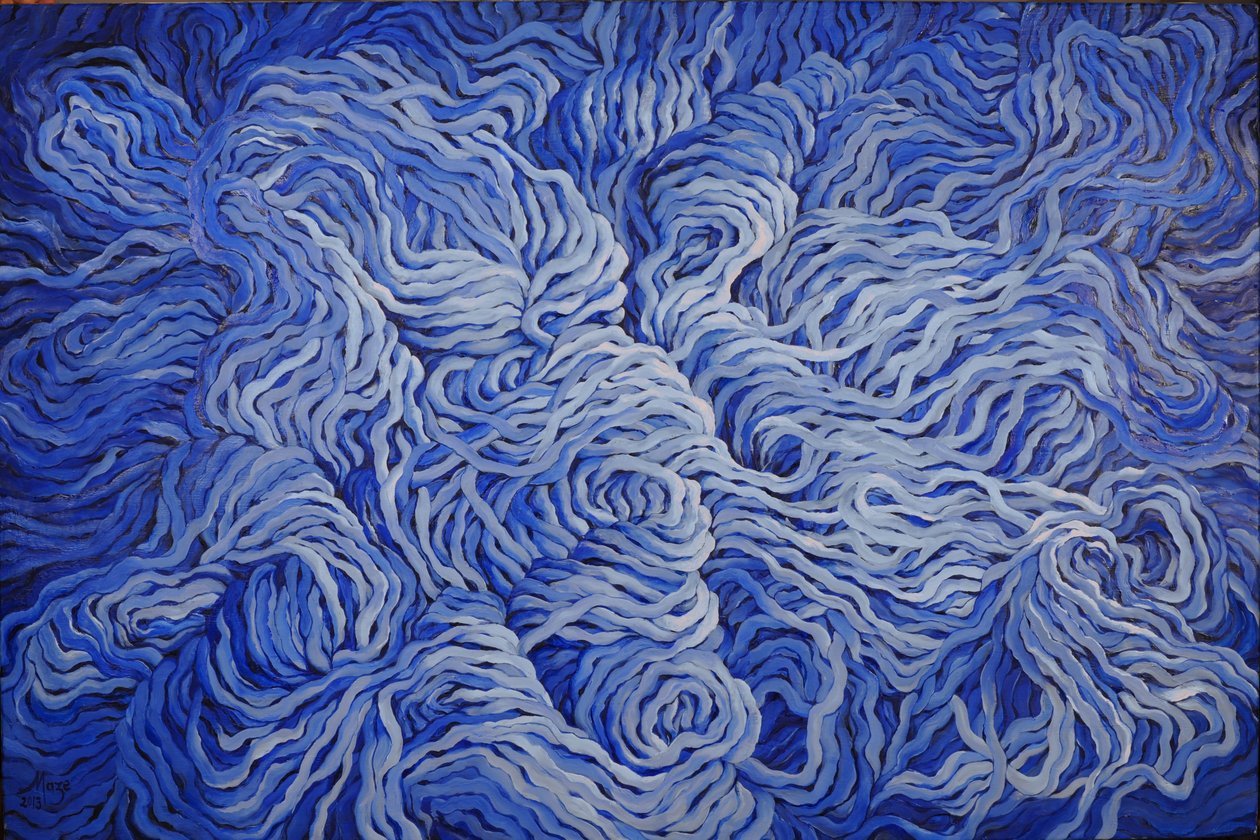 Wool Navy Blue, 2013 (gouache på papir) af Jeanne Maze