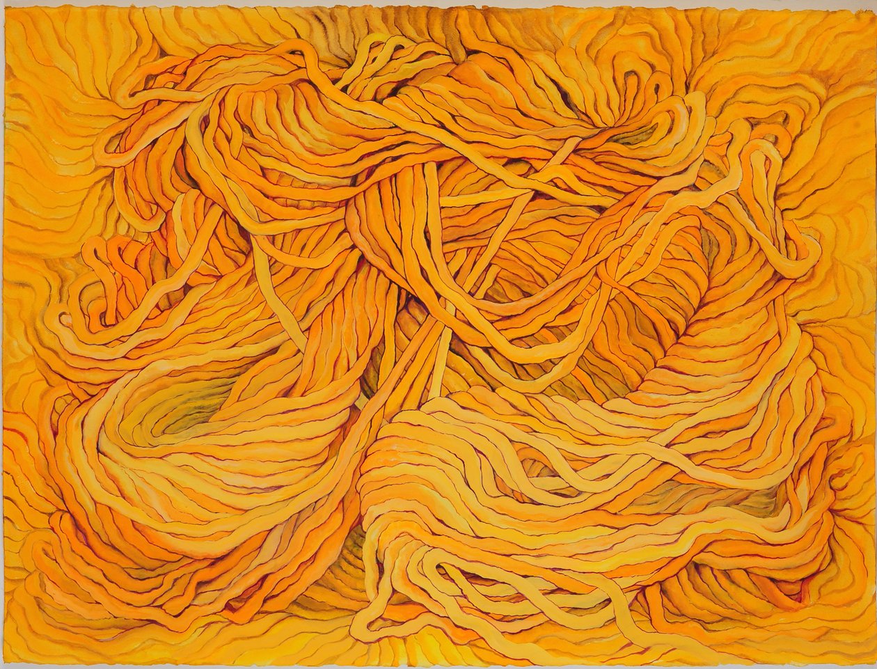 Wool Yellow, 2013 (gouache på papir) af Jeanne Maze