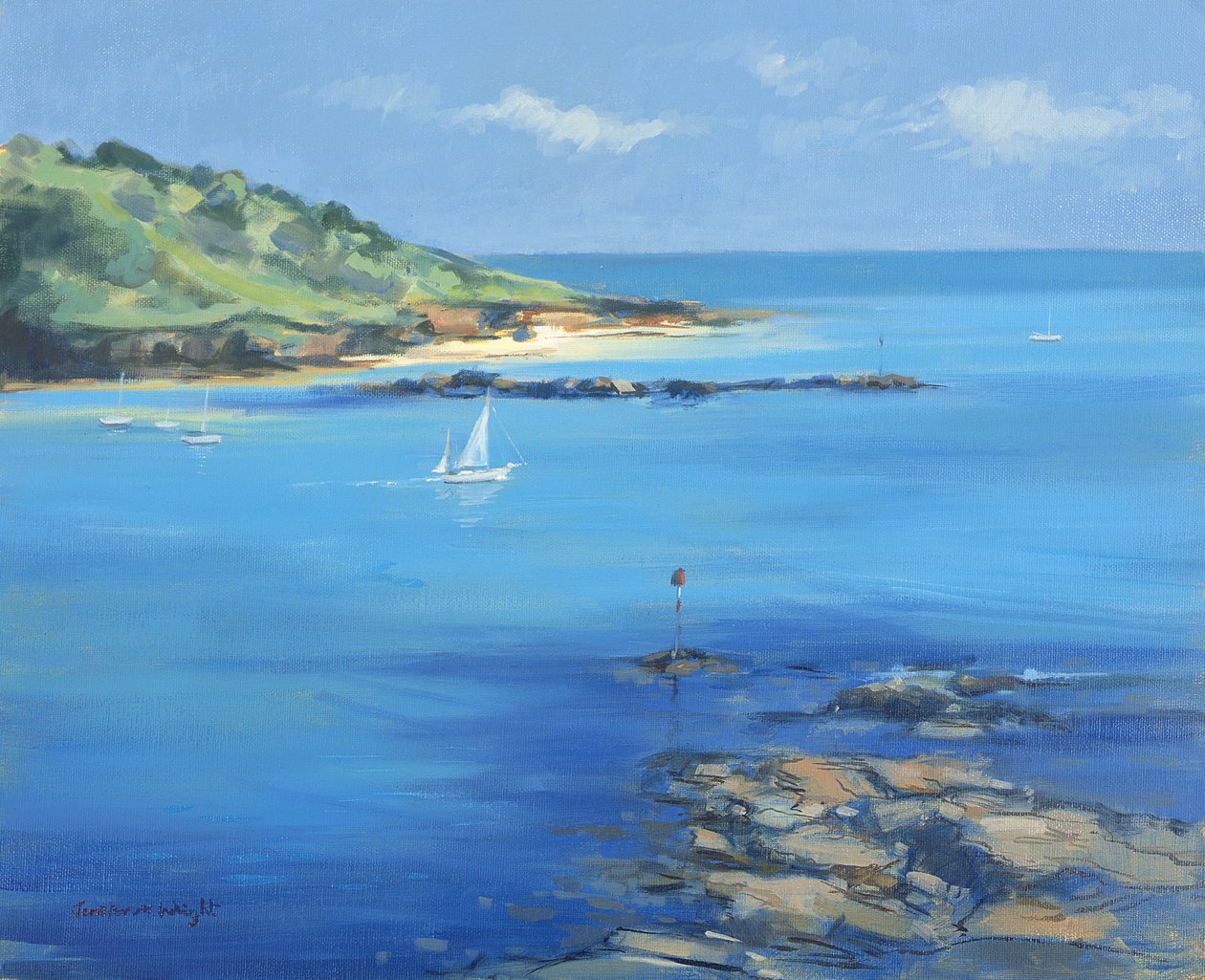 Sejler ud af Salcombe, 2000 af Jennifer Wright