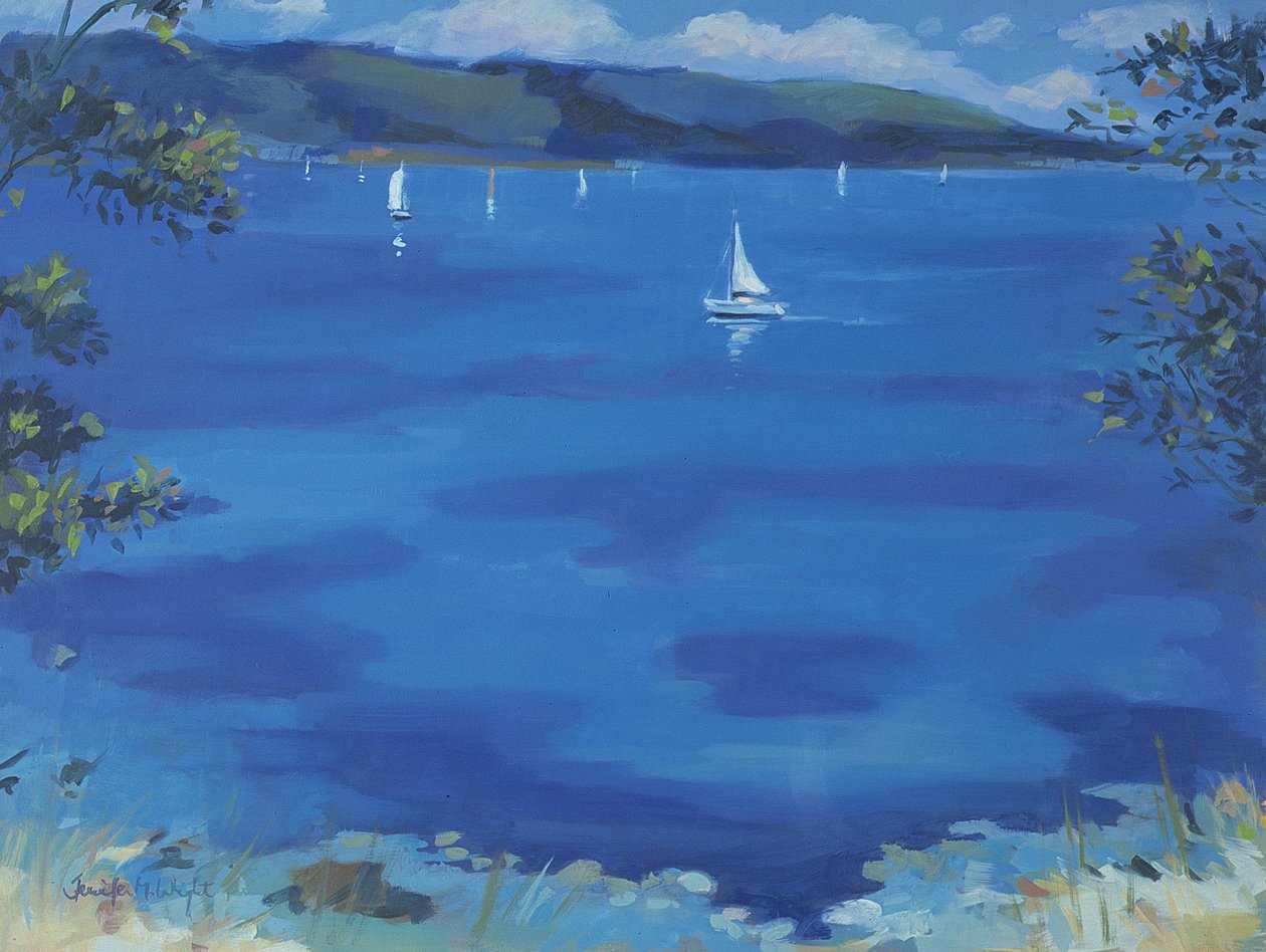 Salcombe - Blue Morning, 2000 af Jennifer Wright