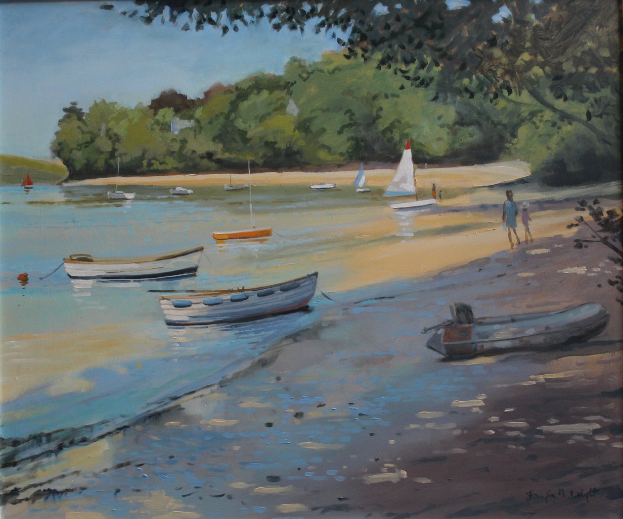 Salcombe Fishermans Cove, Early Light af Jennifer Wright