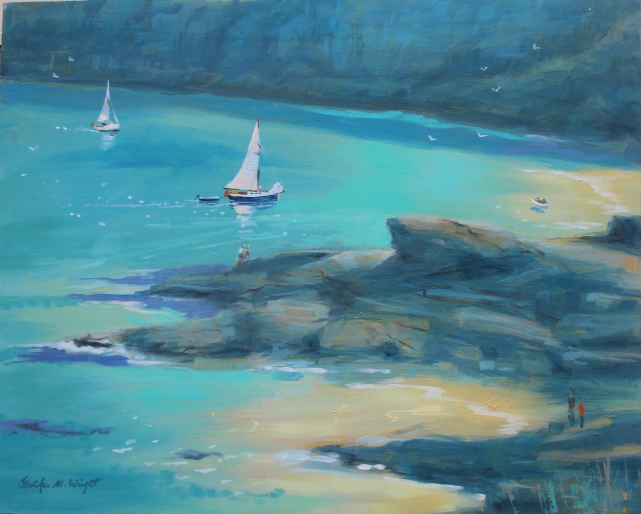 Salcombe Starehole Bay af Jennifer Wright