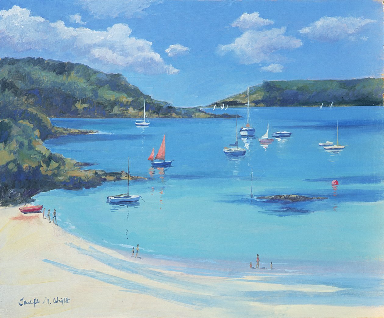Sunny Cove, Salcombe, 2000 af Jennifer Wright