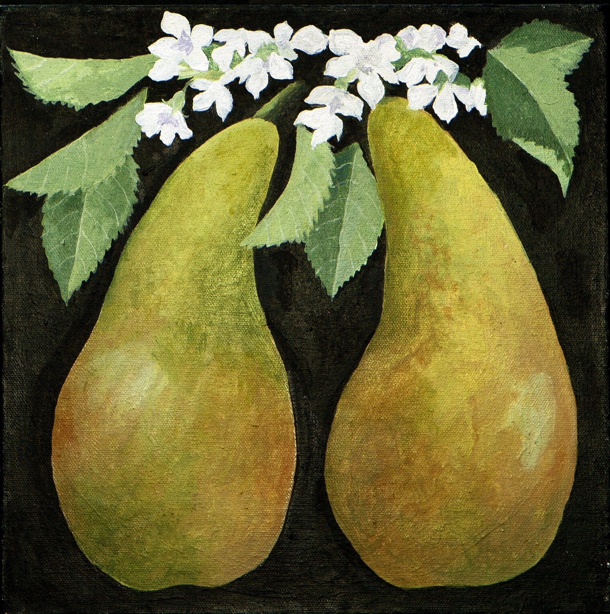 Pærer, 2013 (akryl på lærred) af Jennifer Abbott