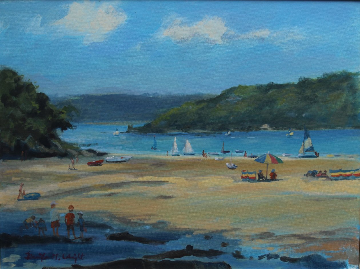 Millbay, Salcombe, olie om bord, 2016 af Jennifer Wright