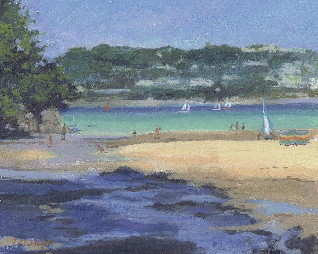 Salcombe Millbay Morning (olie på lærred) af Jennifer Wright