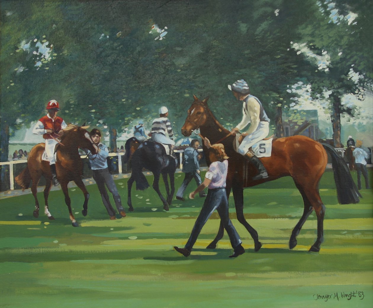 The Paddock, Windsor Races (olie på lærred) af Jennifer Wright