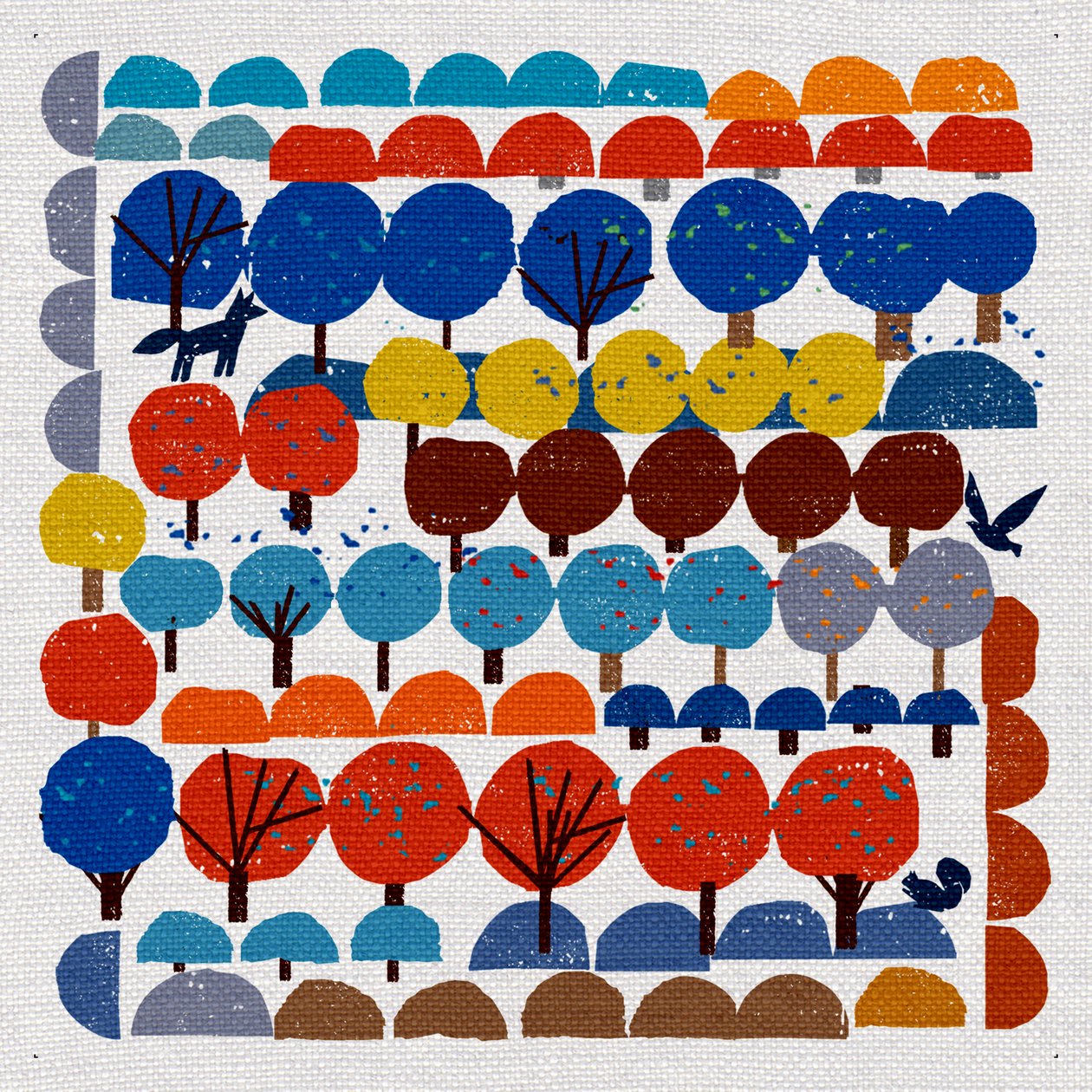 Village Trees, 2022 (blandet medier) af Jenny Frean