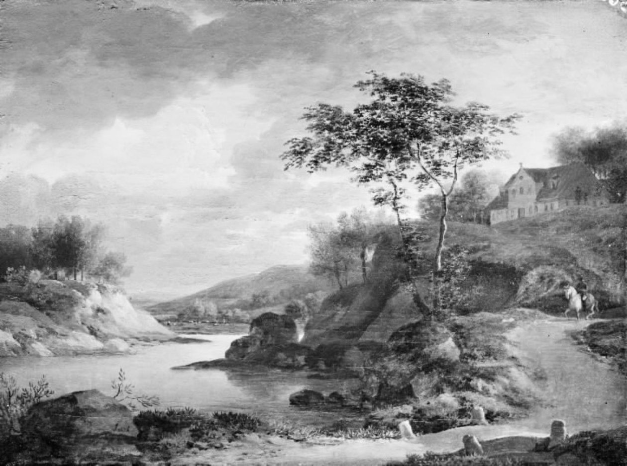 Et efterårslandskab ved Rhinen af Jens Juel