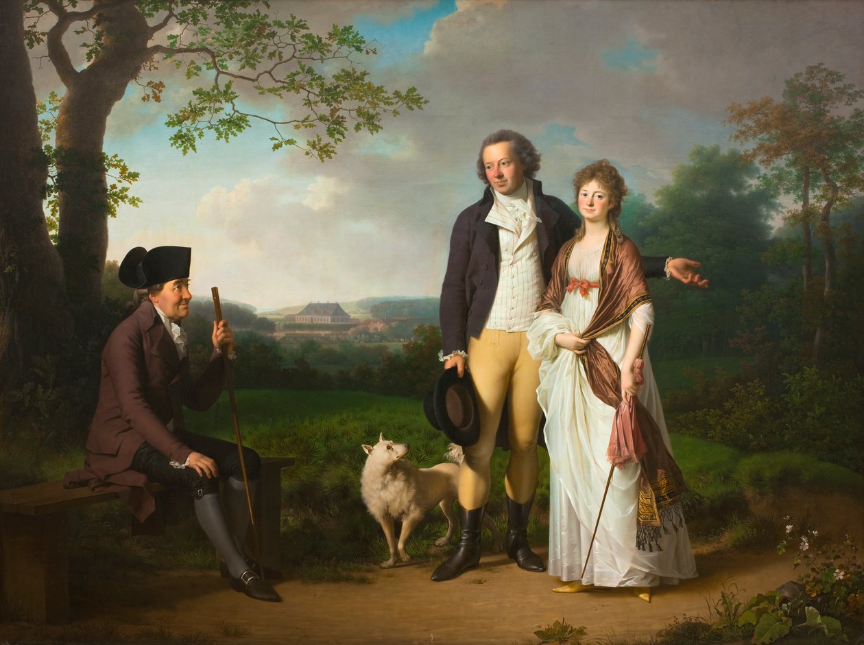 Niels Ryberg med sin Søn Johan Christian og dennes Svigerdatter Engelke, født Falbe af Jens Juel