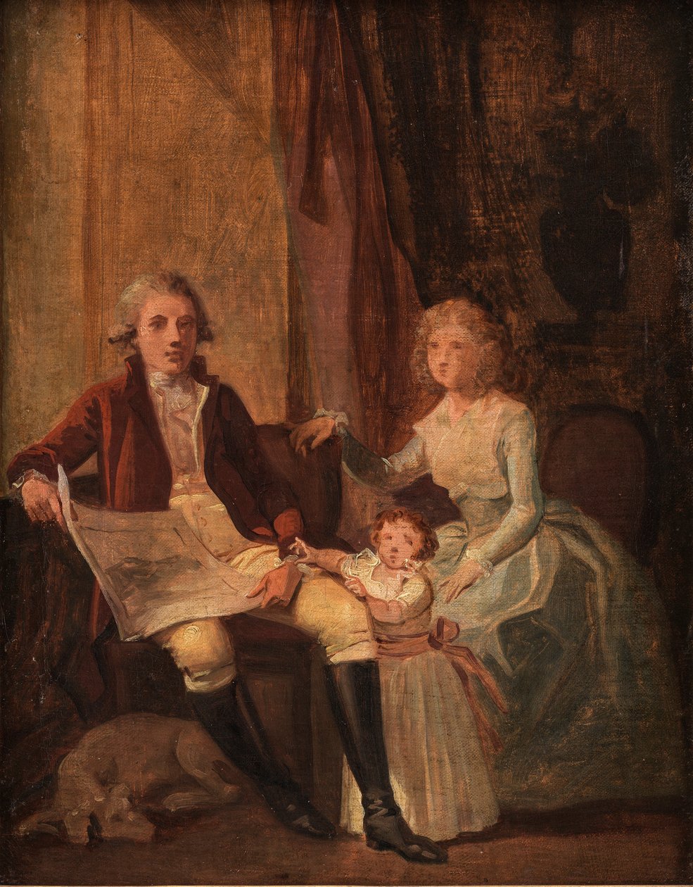Peder Anker med hustru og datter af Jens Juel