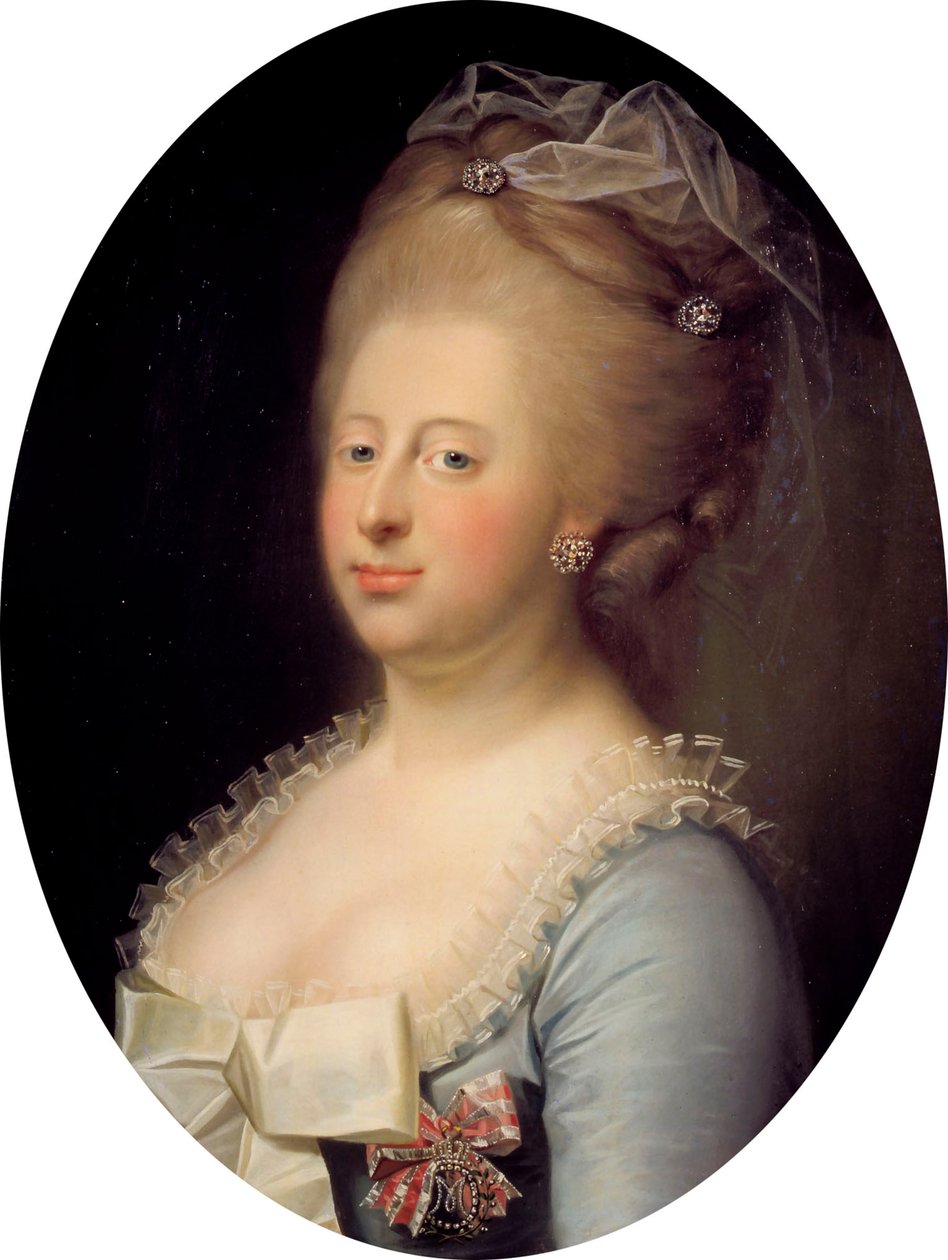 Portræt af Caroline Matilda af Storbritannien 1751-1775, dronning af Danmark, 1771. af Jens Juel
