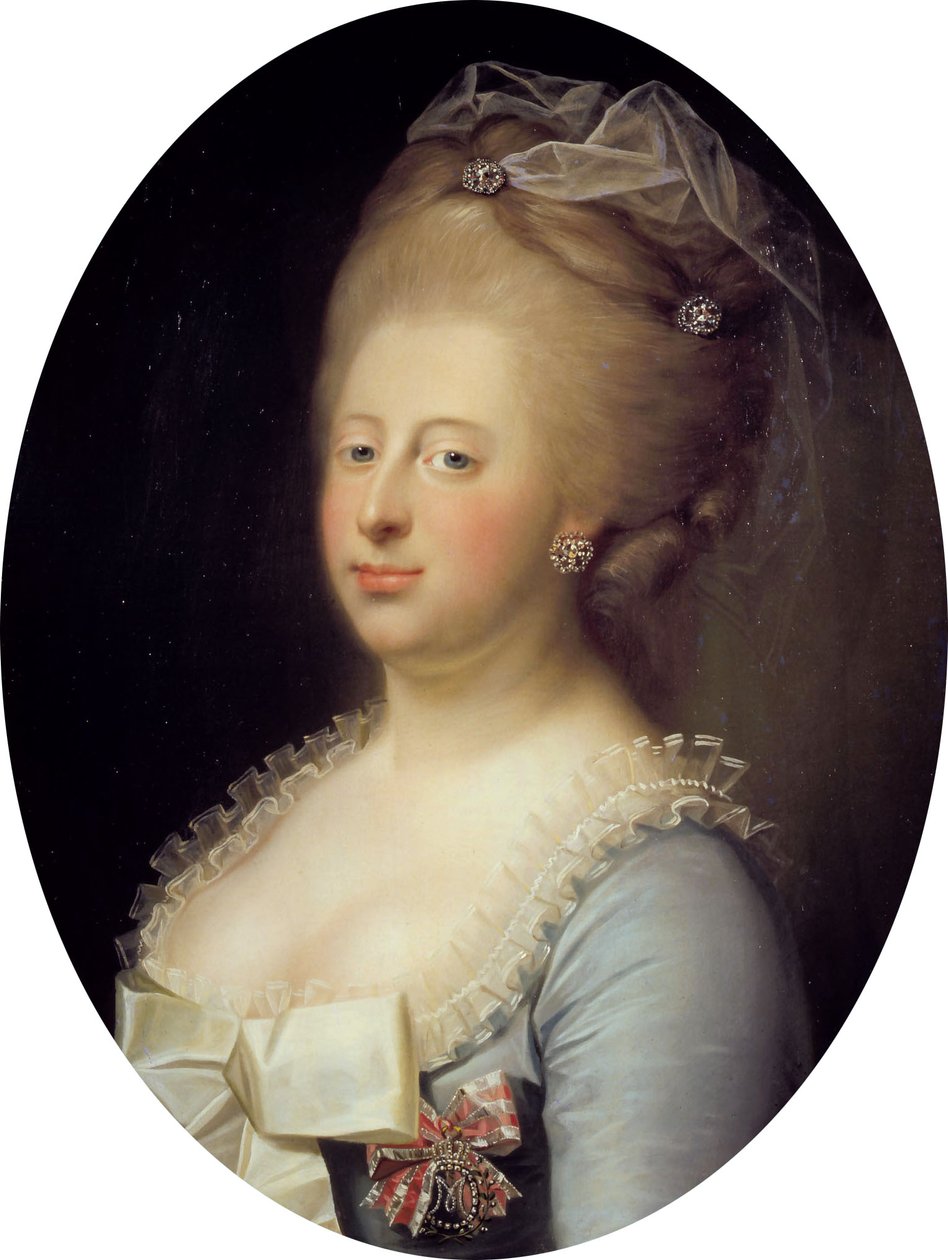 Portræt af dronning Caroline Mathilde af Danmark af Jens Juel