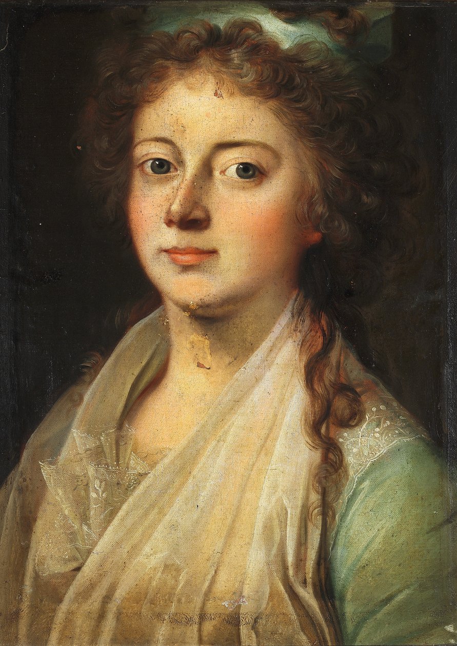 Portræt af dronning Marie Sophie Frederikke gift med Frederik VI af Jens Juel